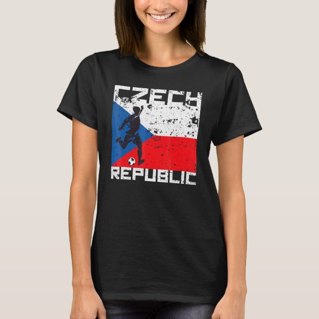T-shirt Tchéquie Football Football Fan Jersey Drapeau Cze (Devant)