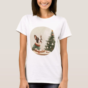 T-shirt Tchiens de Noël Boston Terrier