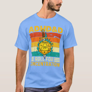T-shirt TDAH Lancer pour la concentration Jeux de rôle sur
