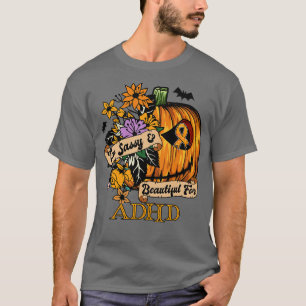 T-shirt TDAH Sensibilisation rétro halloween pum effrayant
