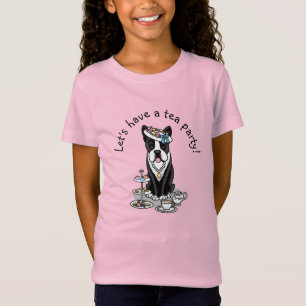 T-Shirt Tea Party Boston Terrier (noir) mignon chien