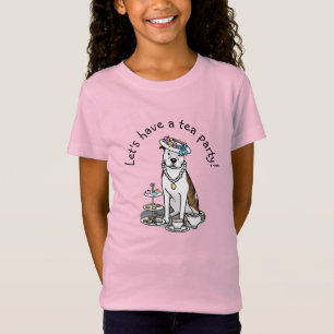 T-Shirt Tea Party Pit Bull (lt brindle white 3) chien mign