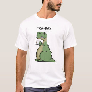 T-shirt Tea-Rex Funny Rex Dinosaur Tea Pun Cartoon Funny N