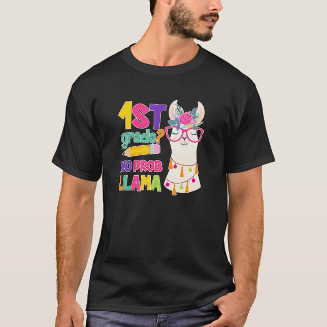 T-shirt Teacher 1st Grade No Prob Llama Llama (Devant)