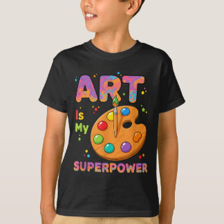 T-shirt Teacher - Art Is My Superwer Art Teacher Drawing P