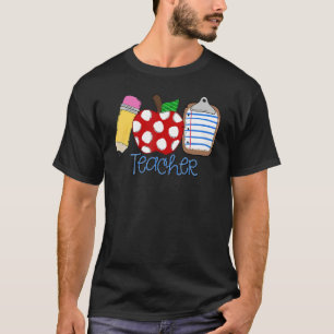 T-shirt Teacher Back To School Teaching Pencil Students Te