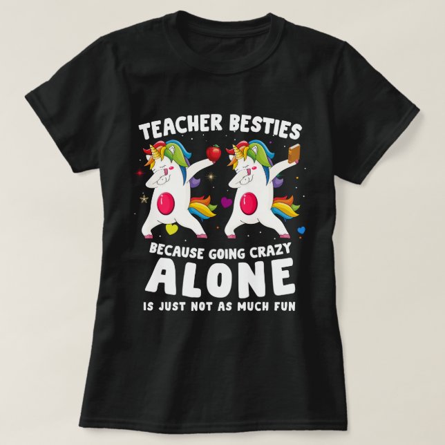 T-shirt Teacher Besties licorne (Design devant)