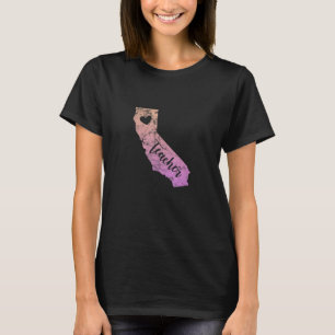 T-shirt Teacher California Map Ca Cali Usa Retour À L'Écol