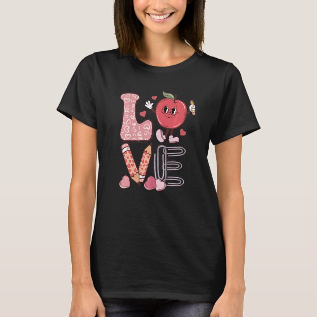 T-shirt Teacher Love Retro Groovy Teachers Day (Devant)