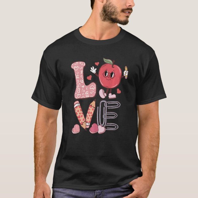 T-shirt Teacher Love Retro Groovy Teachers Day (Devant)