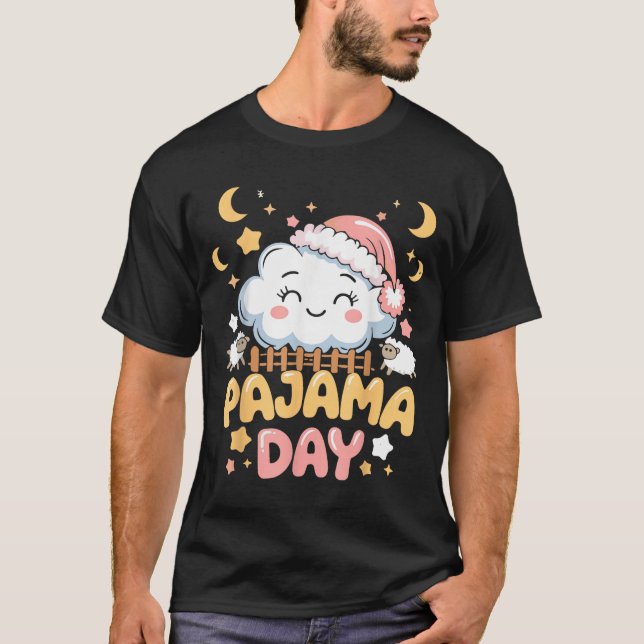 T-shirt Teacher Pajama Day Shirt, Funny Cloud Sleever Scho (Devant)