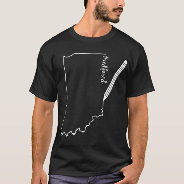 T-shirt Teacher Red Pour Ed RedForEd dessin au crayon Indi (Devant)