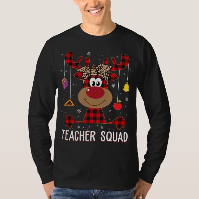 T-shirt Teacher Squad Noël Funny Reindeer Enseignant Xma (Devant)