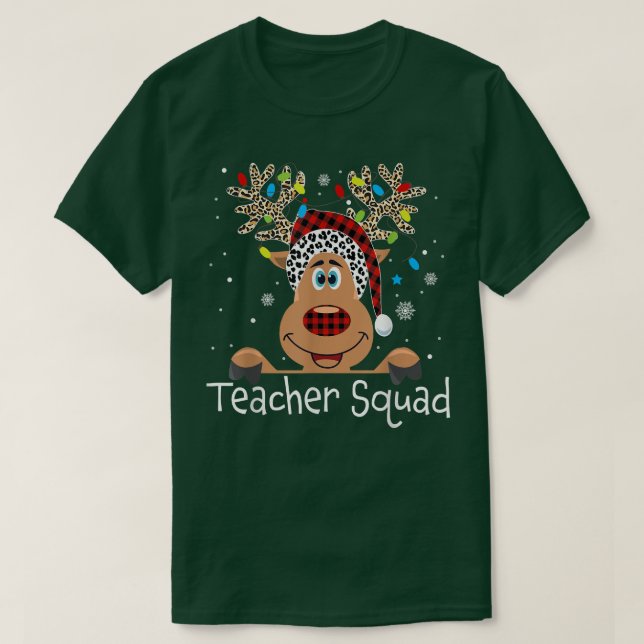 T-shirt Teacher Squad Reindeer Funny Teacher Christmas Xma (Design devant)