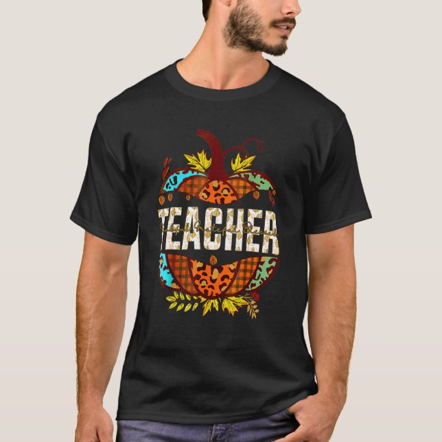 T-shirt Teacher Thankful Grateful Blessed Fall Pumpkin Aut (Devant)