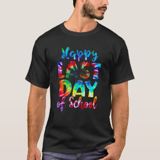 T-shirt Teacher Tie Dye Bonjour Été Joyeux Dernier Jour De