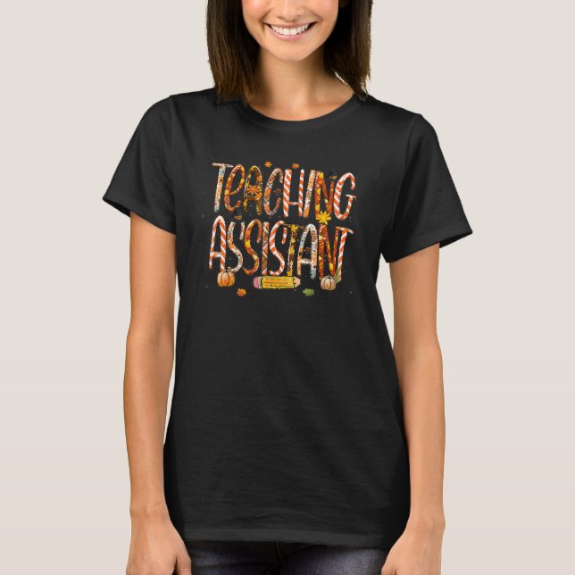 T-shirt Teaching Assistant leopard Fall Autumn  Thanksgivi (Devant)