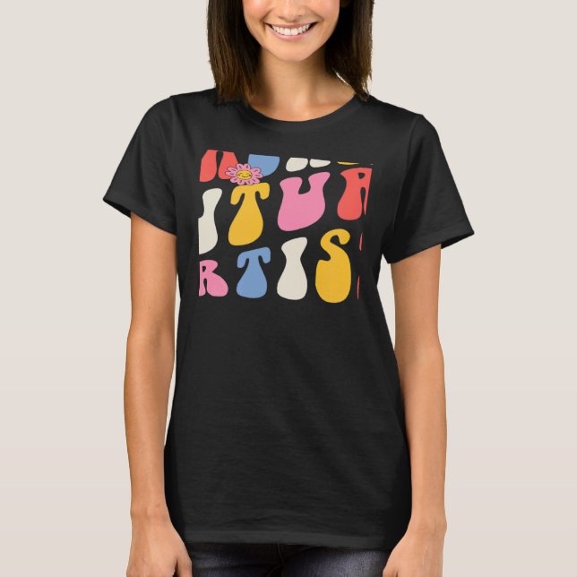 T-shirt Teaching Future Artists Groovy Retro Back To Schoo (Devant)