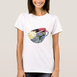 T-shirt Teacup bleu et rose Hydrangea Fleur Peinture
