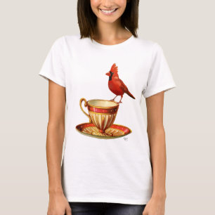T-shirt Teacup Et Cardinal Rouge