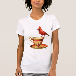 T-shirt Teacup Et Cardinal Rouge