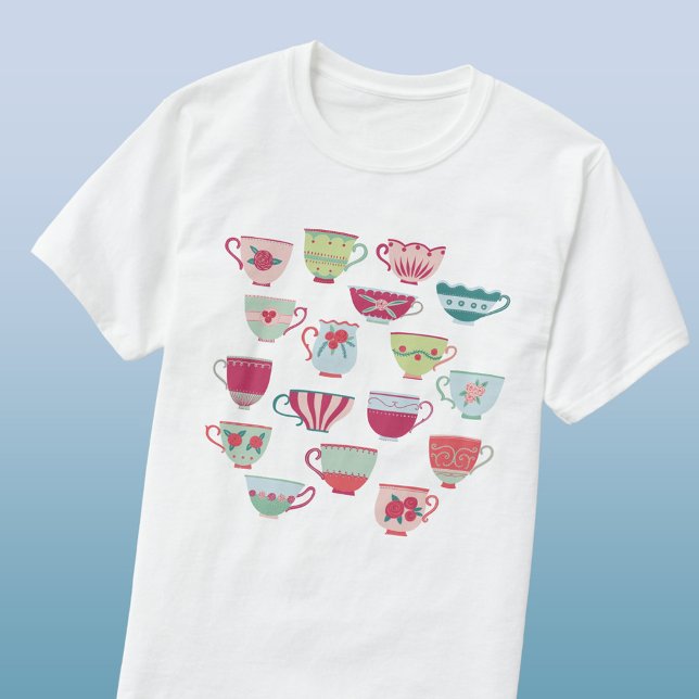 T-shirt Teacup rétro (Retro tea cups t-shirt)