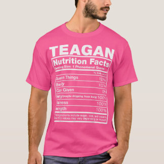 T-shirt Teagan Nutrition FactsTeagan Name Birthday 