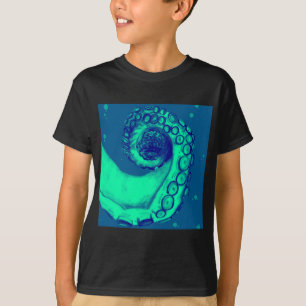 T-shirt Teal et tentacule nautique de poulpe de marine