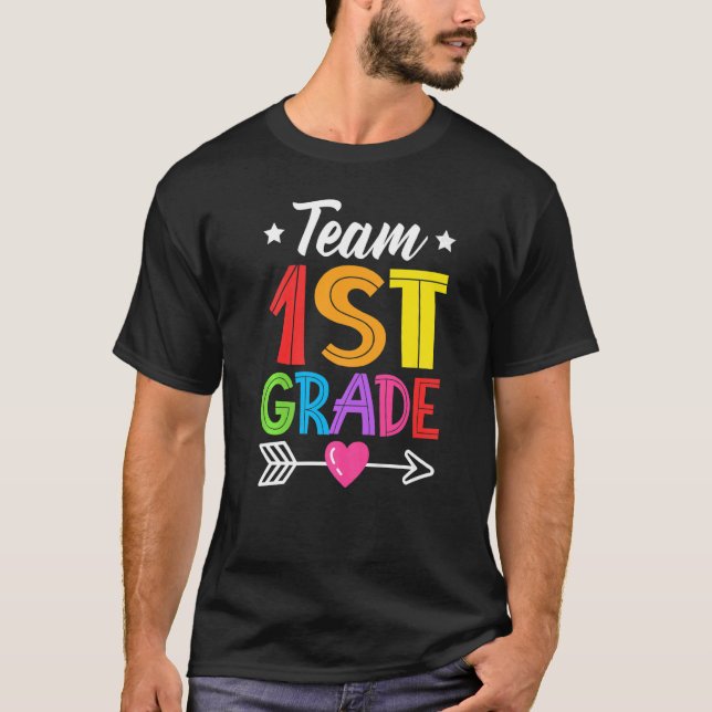 T-shirt Team 1st Grade Teacher Student Kid Back To School  (Devant)