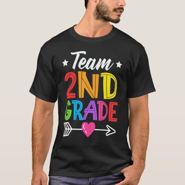 T-shirt Team 2nd Grade Teacher Student Kid Back To School  (Devant)