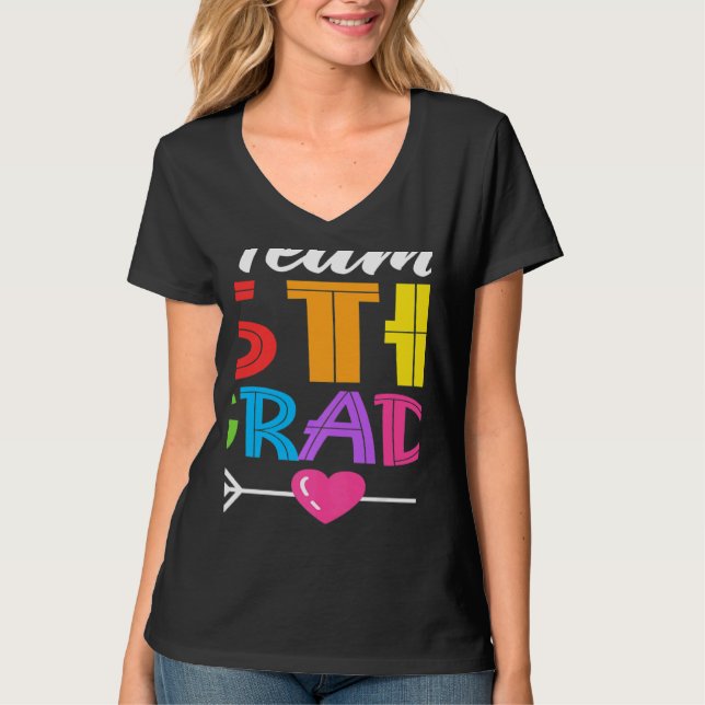 T-shirt Team 5th Grade Teacher Student Kid Back To School  (Devant)