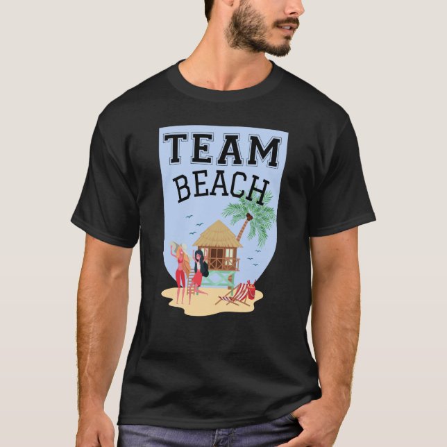 T-shirt Team Beach Women Palm Tree Hut (Devant)