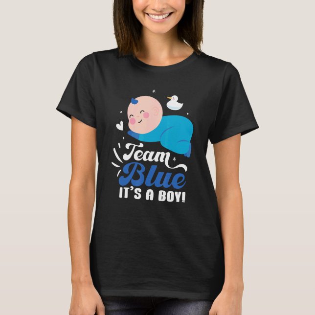 T-shirt Team Blue It's A Boy Pregnancy Baby Gender Reveal (Devant)