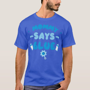 T-shirt Team Boy Genre Revela Party Maman dit Blue Matc