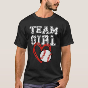 T-shirt Team Girl Baseball Sexe Révéler Famille Correspond