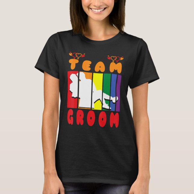 T-shirt Team Groom Husband Crew same gender love (Devant)