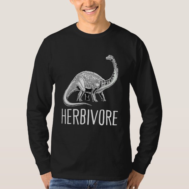 T-shirt Team Herbivore Vegan Brontosaurus Vegetarian Plant (Devant)
