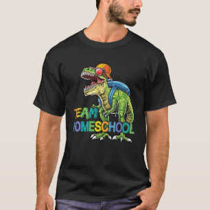 T-shirt Team Homeschool Dinosaur Rex Premier Jour Retour À