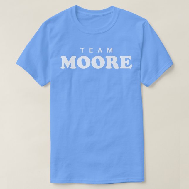 T-shirt Team Moore Personalized Surname Bride Groom Family (Design devant)