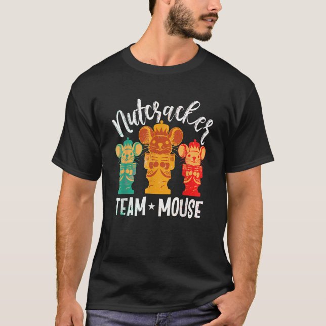 T-shirt Team Mouse Nutcracker Joyeux Noël Danse Amusante (Devant)