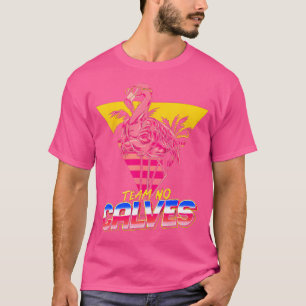 T-shirt Team No Calves Flamant rose Gym Poids Bodybuil