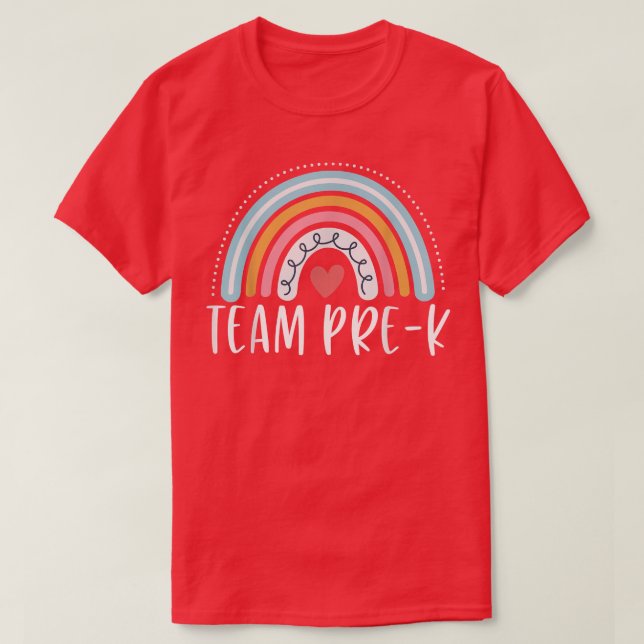 T-shirt Team PreK Cute Rainbow Heart PreK Enseignement pré (Design devant)