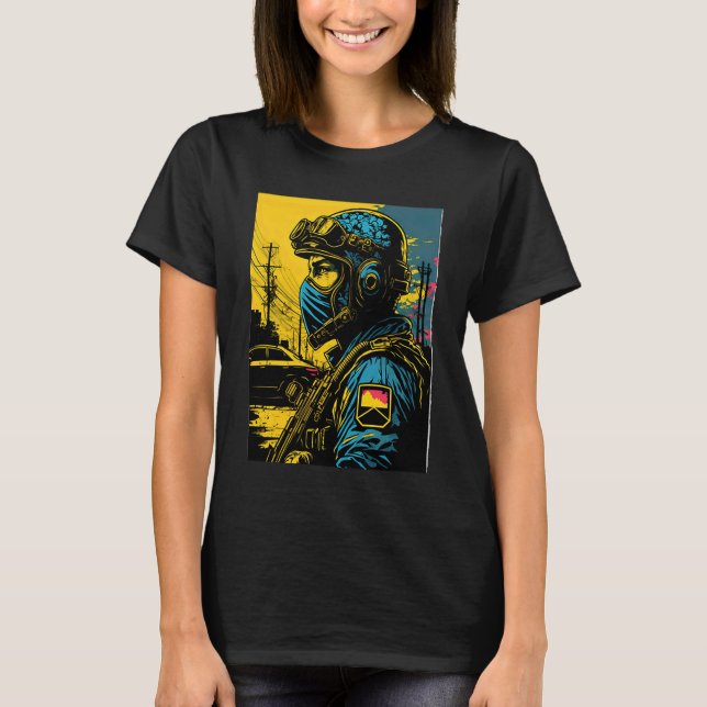 T-shirt Team Sport Games Retro Airsoft Player  1 (Devant)