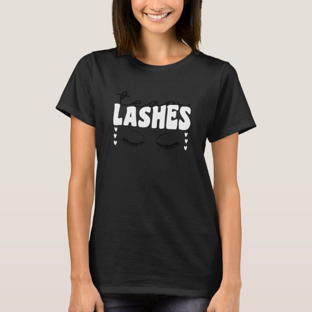 T-shirt Team Staches Pink Or Blue Team Lashes Staches Gend (Devant)