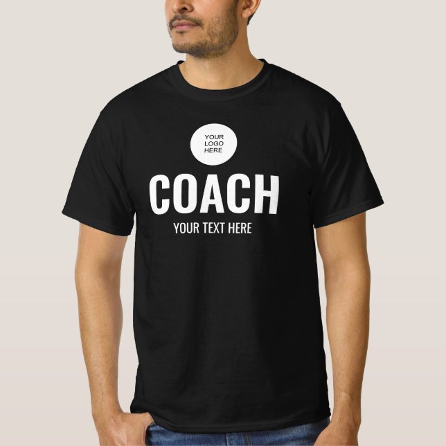 T-shirt Team Trainer Entraîneur Télécharger Logo Ici Mens  (Devant)
