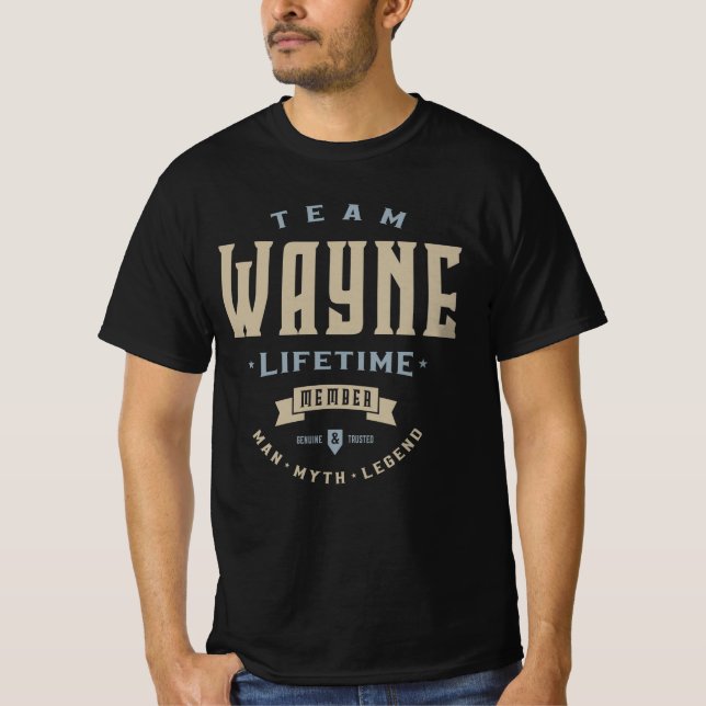 T-shirt Team Wayne Membre à vie Nom personnalisé (Devant)