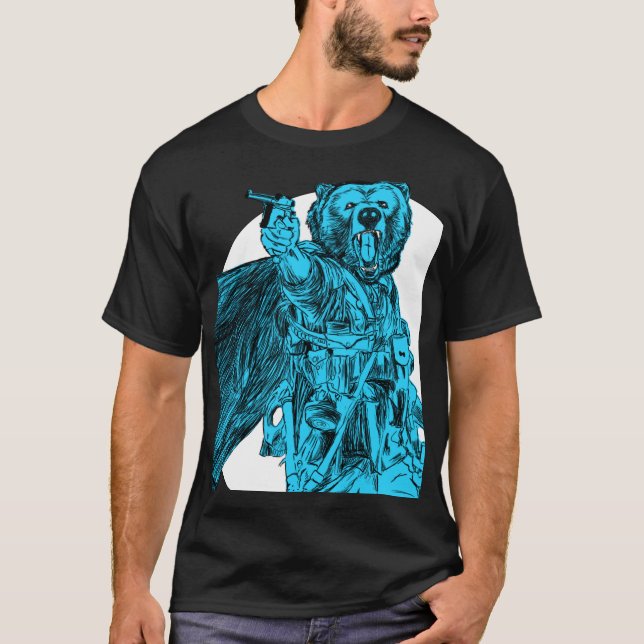 T-shirt #Teamb3ar - Bleu d'ours de champ de bataille (Devant)