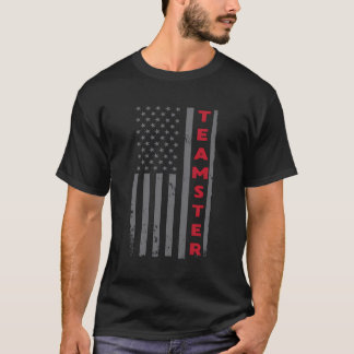 T-shirt Teamster American Flag Patriotique Truck Driver Us