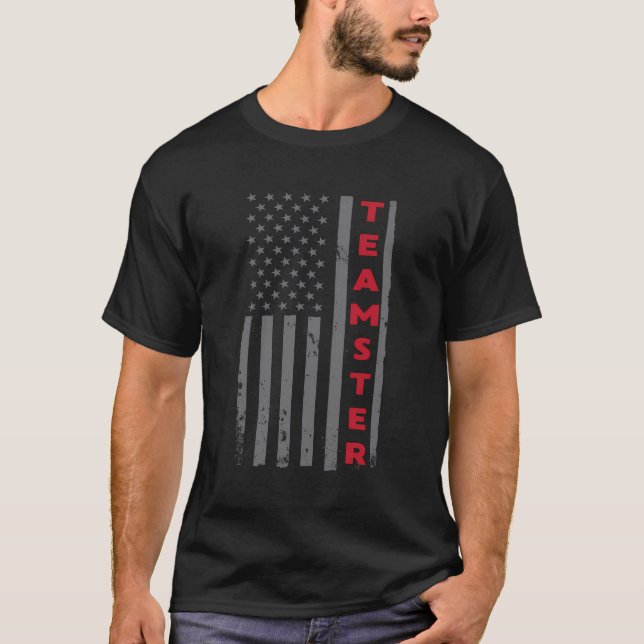 T-shirt Teamster American Flag Patriotique Truck Driver Us (Devant)