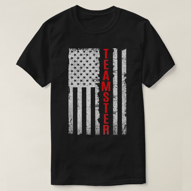T-shirt Teamster Fier Drapeau Américain Trouvé (Design devant)